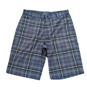 Nike Dri-Fit Plaid Chino Golf Shorts Mens Size 32